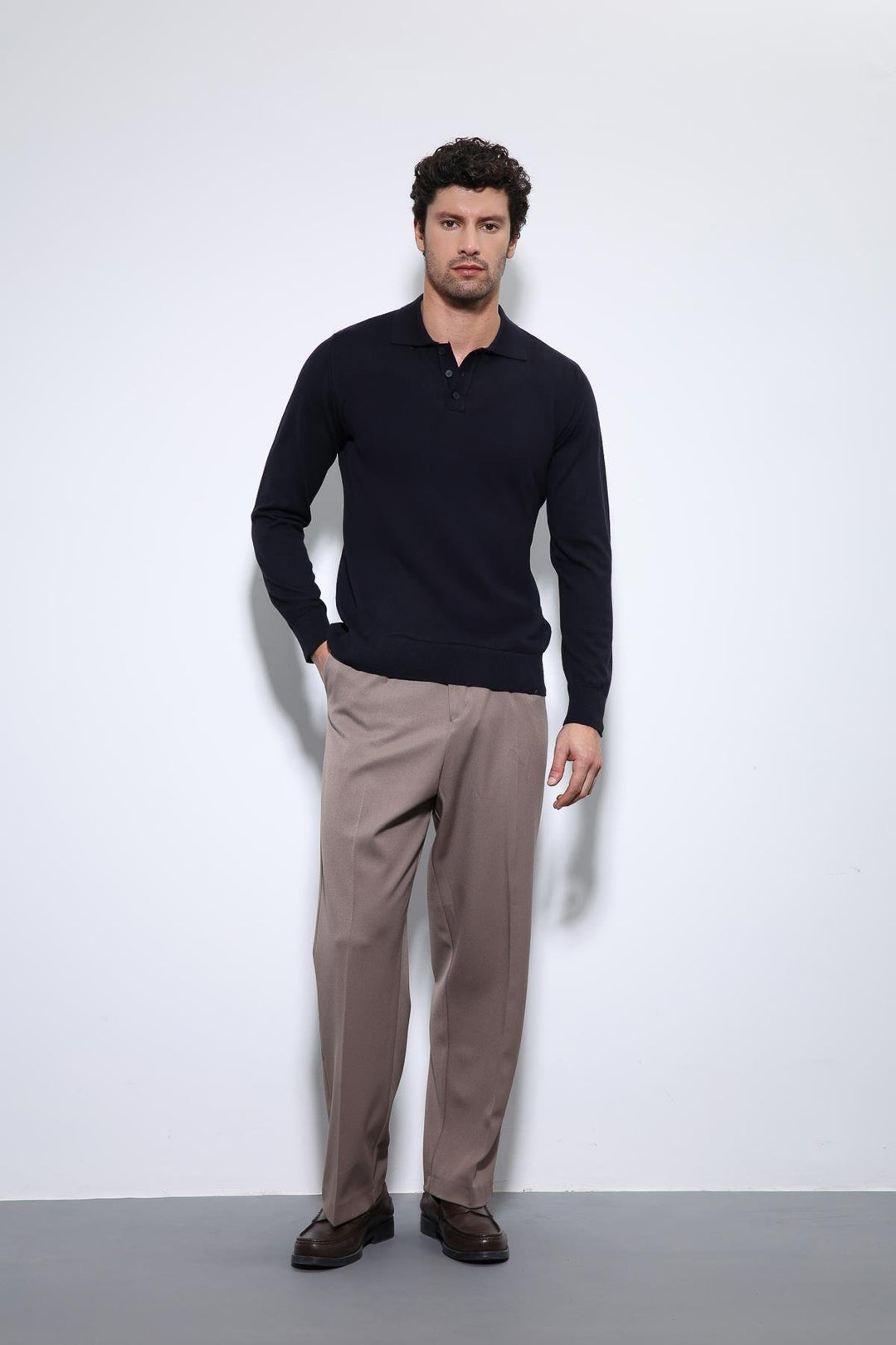 ANT Antioch Navy Blue Polo Neck Men's Sweater - Langford Station