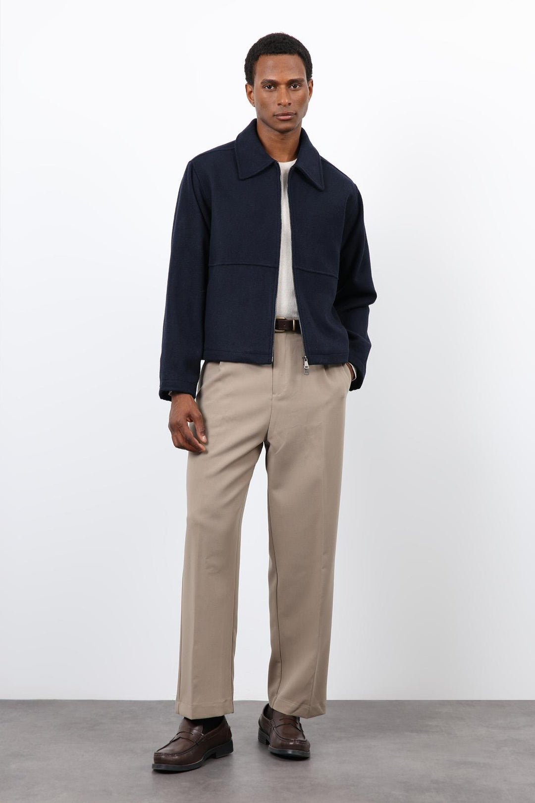 ANT Antioch Navy Regular Fit Textured Men's Coat - Lüdenscheid