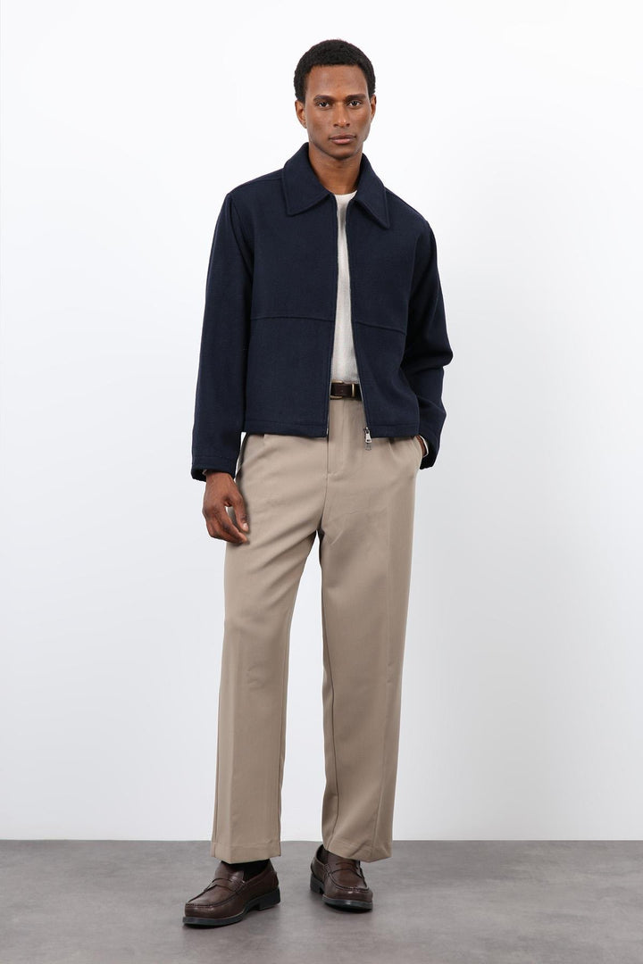 ANT Antioch Navy Regular Fit Textured Men's Coat - Lüdenscheid