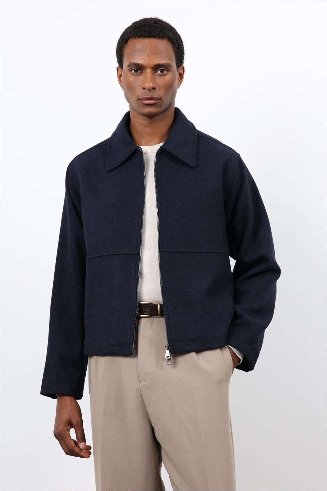 ANT Antioch Navy Regular Fit Textured Men's Coat - Lüdenscheid