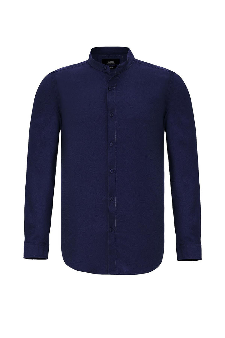 ANT Antioch Navy Regular Fit Mandarin Collar Men's Shirt - Pescara
