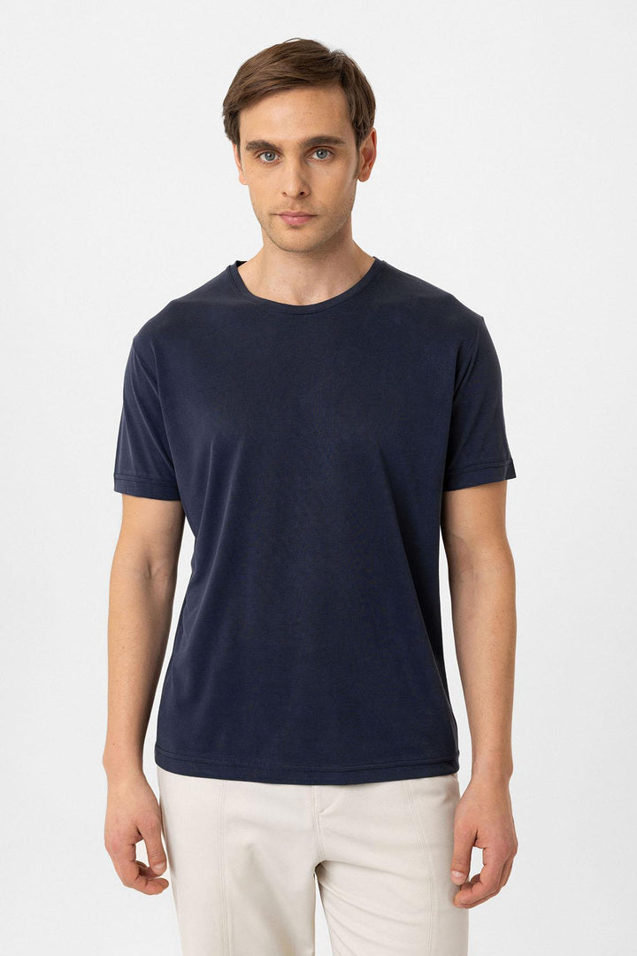 ANT Antioch Blue Regular Fit Modal Technical Fabric Men's T-Shirt - Kendale Lakes