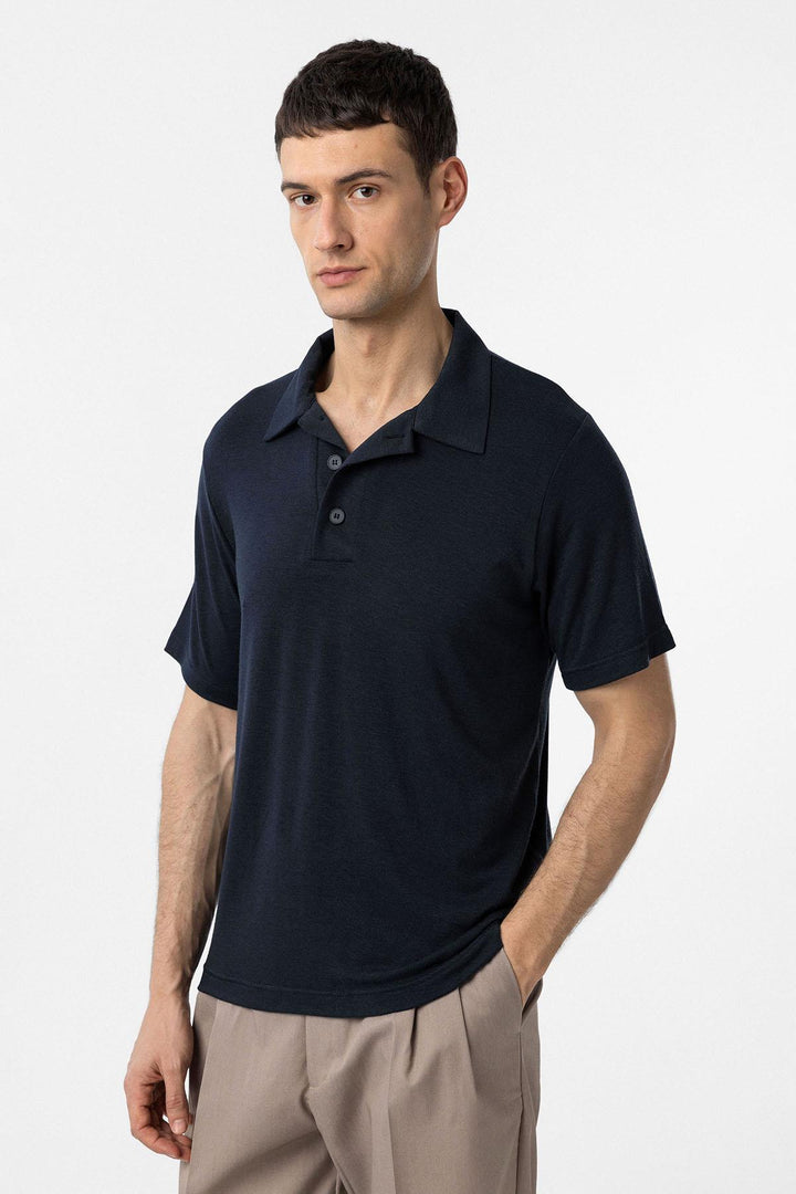 ANT Antioch Lacivert Regular Fit Polo Yaka Erkek T-Shirt - Jocotitlán