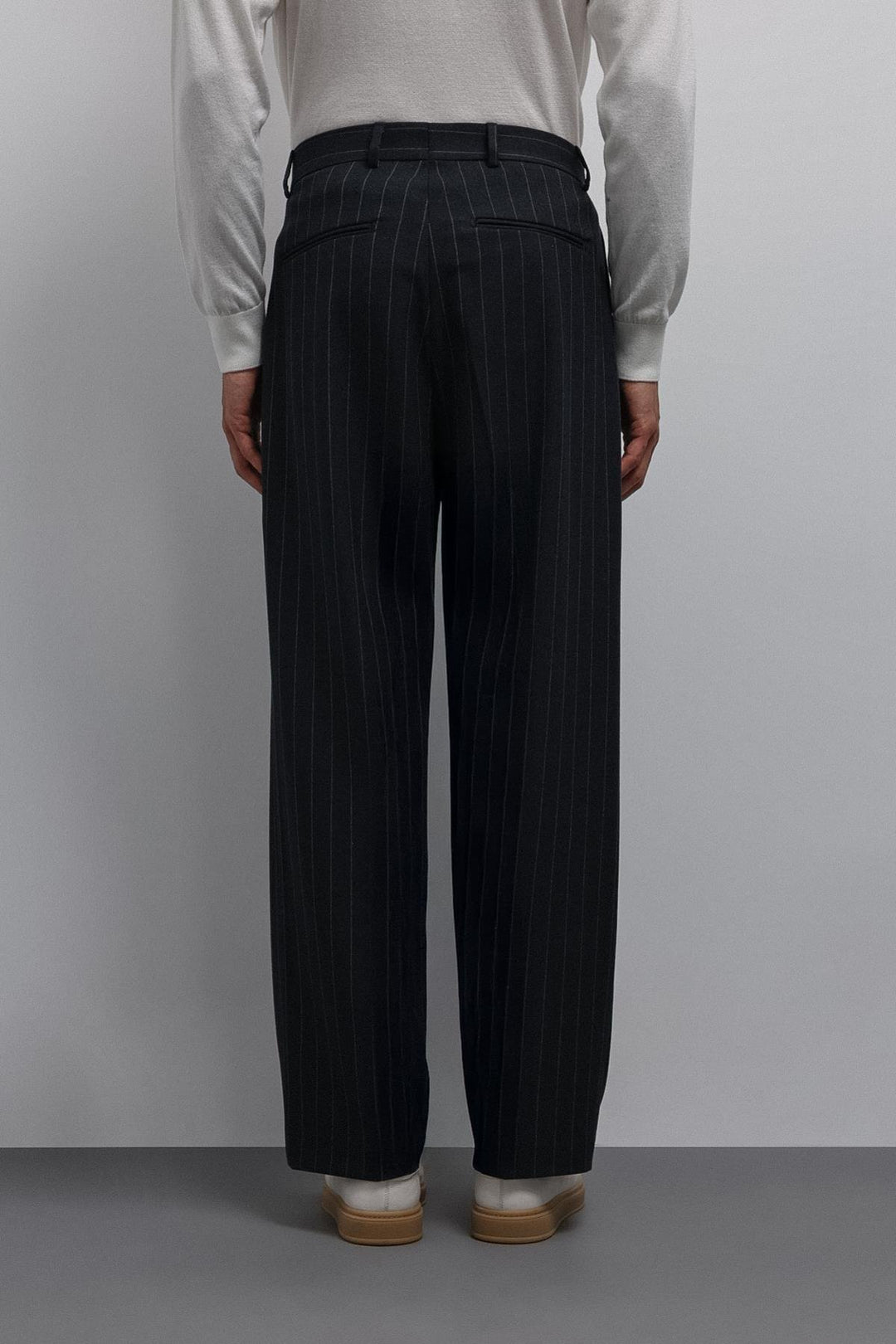 ANT Antioch Navy Blue Relax Fit Striped Men's Pants - Haarlem