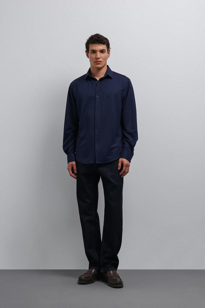 ANT Antioch Navy Blue Relax Fit Men's Shirt - South Whittier