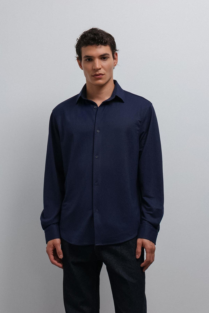 ANT Antioch Navy Blue Relax Fit Men's Shirt - South Whittier