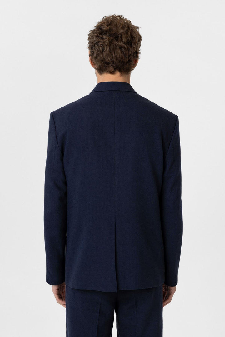 ANT Antioch Navy Relax Fit Linen Blend Men's Blazer Jacket - Cedar Hill