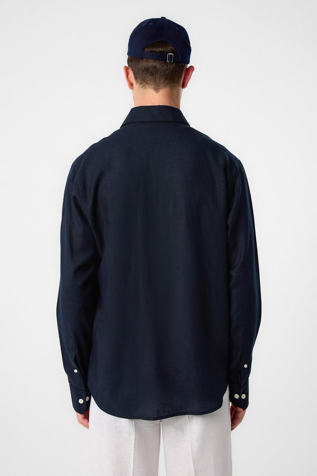 ANT Antioch Navy Relax Fit Linen Blend Men's Shirt - Mission Viejo