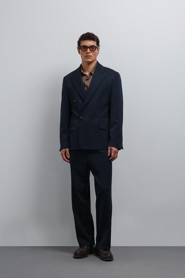 ANT Antioch Navy Relax Fit Wrap Men's Blazer Jacket - Mishawaka