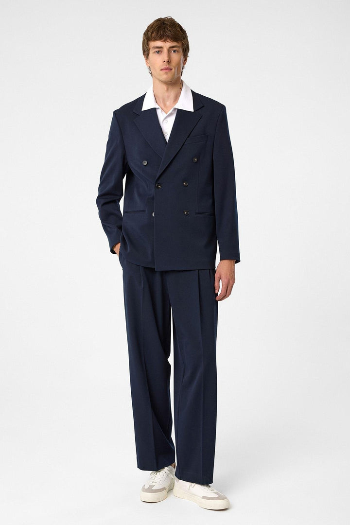 ANT Antioch Navy Relax Fit Wrap Men's Blazer Jacket - Baytown