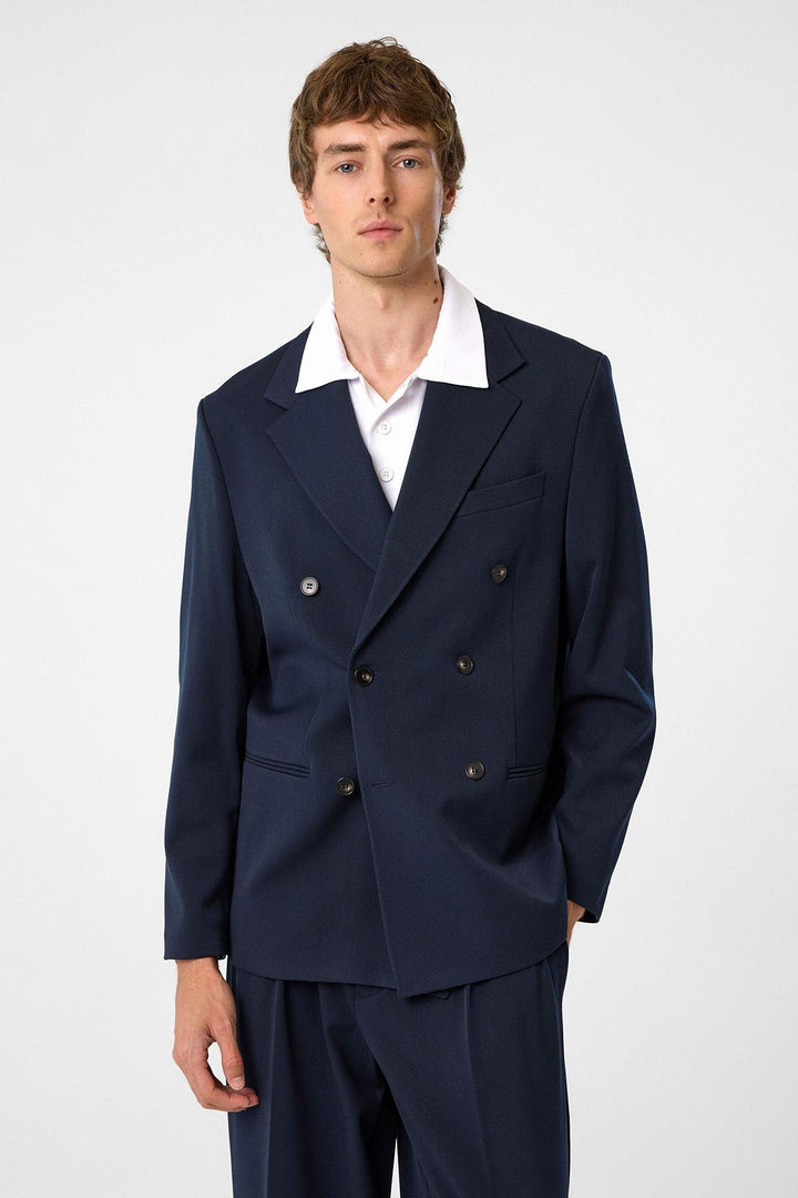 ANT Antioch Navy Relax Fit Wrap Men's Blazer Jacket - Halifax