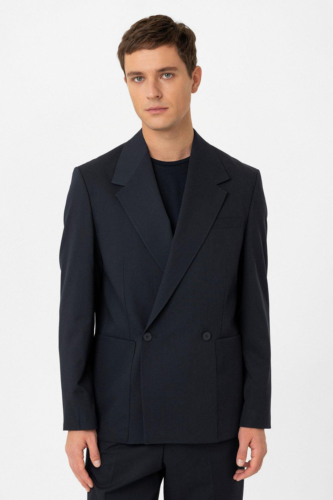 ANT Antioch Navy Relax Fit Wrap Closure Men's Technical Blazer Jacket - Cloppenburg
