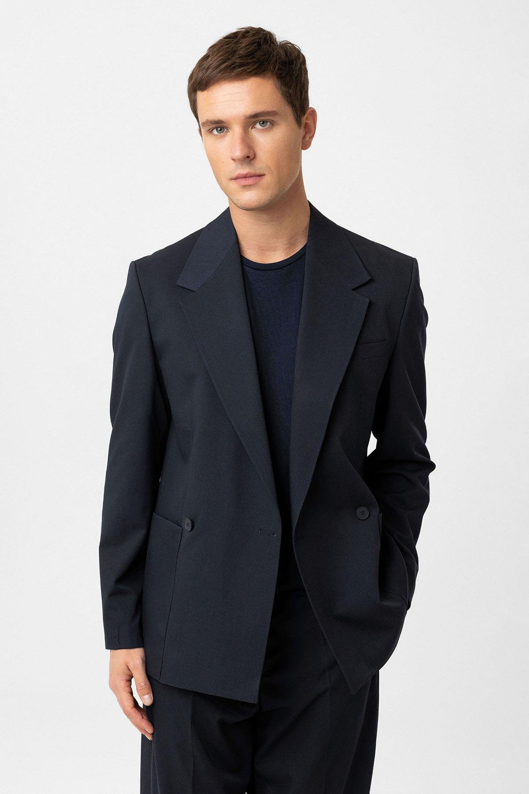 ANT Antioch Navy Relax Fit Wrap Closure Men's Technical Blazer Jacket - Cloppenburg