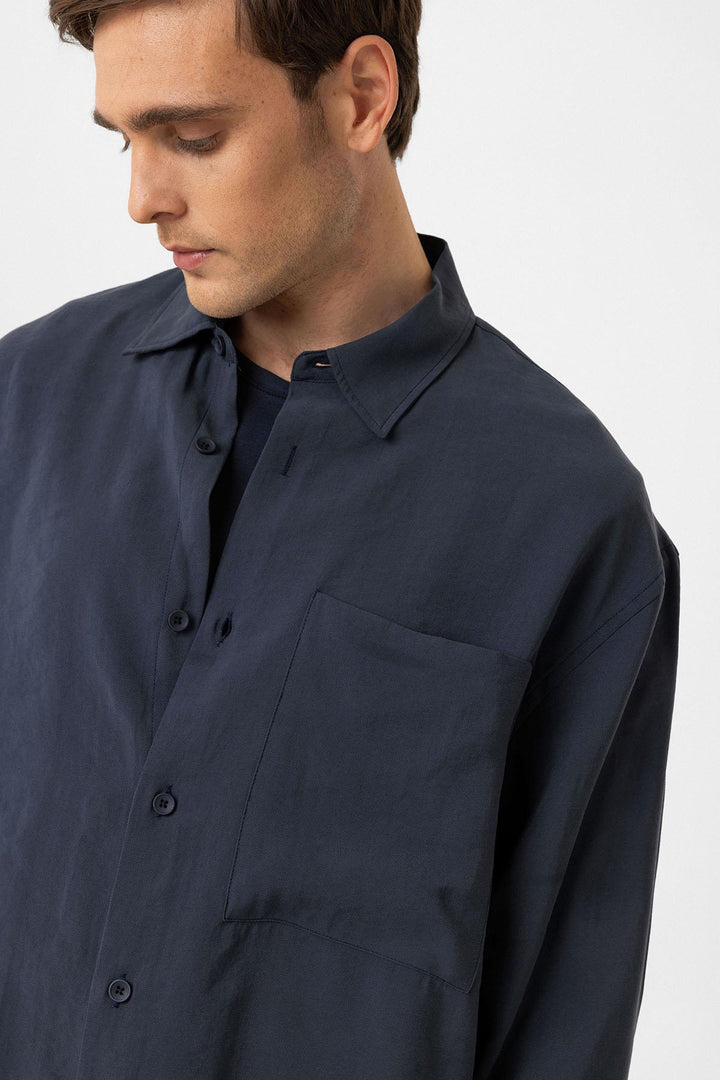 ANT Antioch Blue Relax Fit Modal Fabric Men's Shirt - Nichelino
