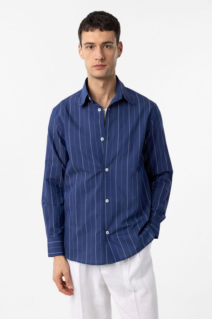 ANT Antioch Blue Relaxed Striped Men's Shirt - Bielefeld
