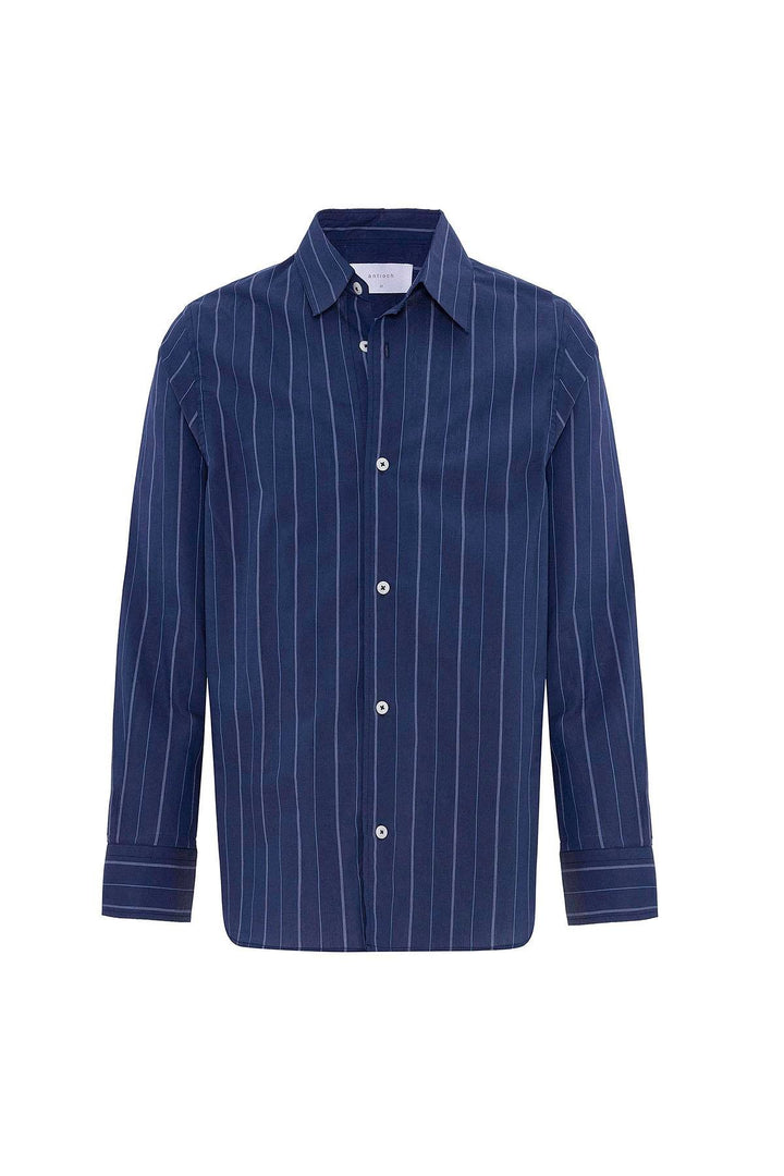 ANT Antioch Blue Relaxed Striped Men's Shirt - Bielefeld