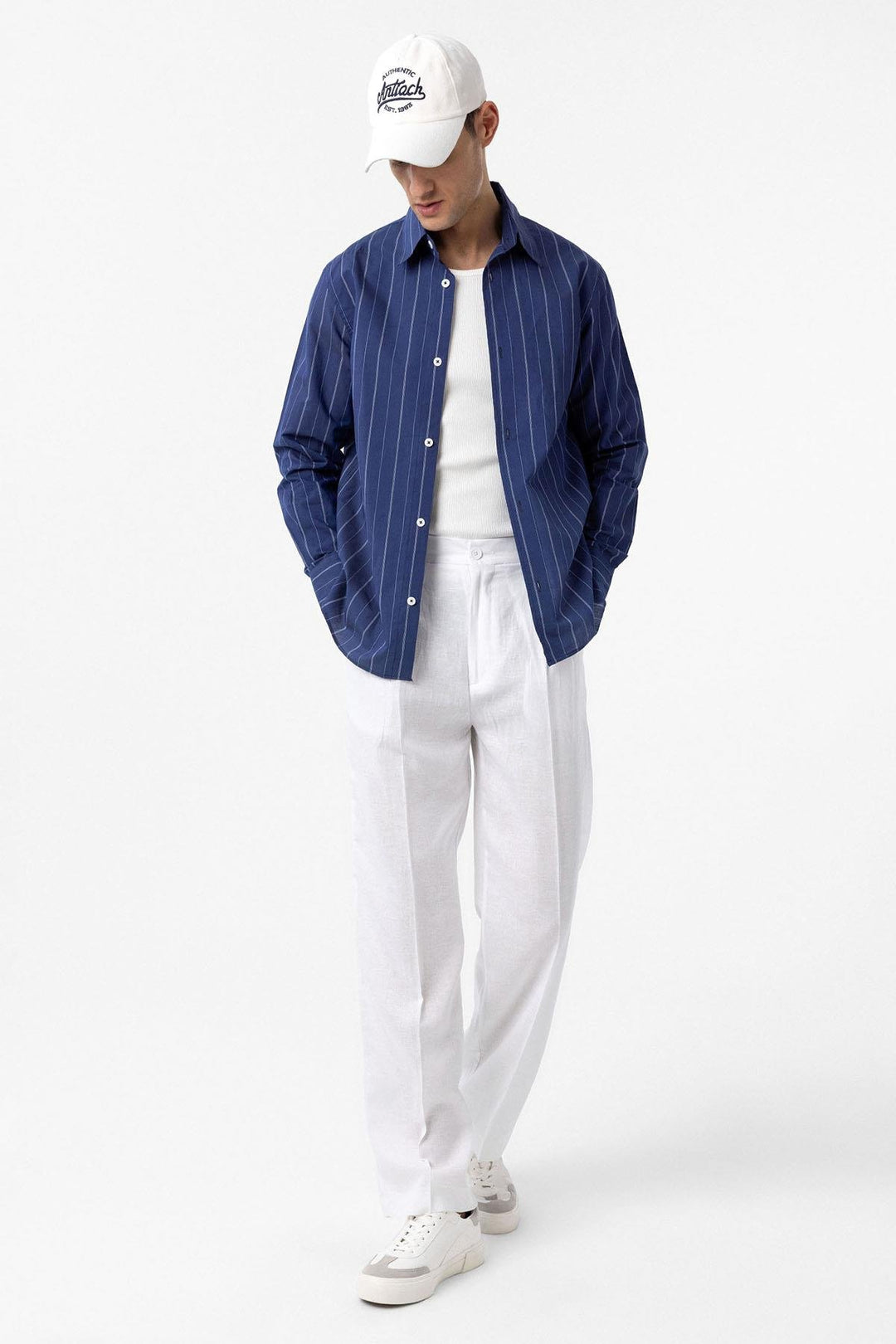 ANT Antioch Blue Relaxed Striped Men's Shirt - Bielefeld
