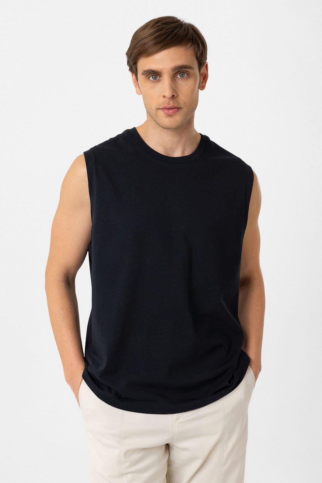 ANT Antioch Lacivert Relaxed Fit Erkek Kolsuz T-Shirt - Bari