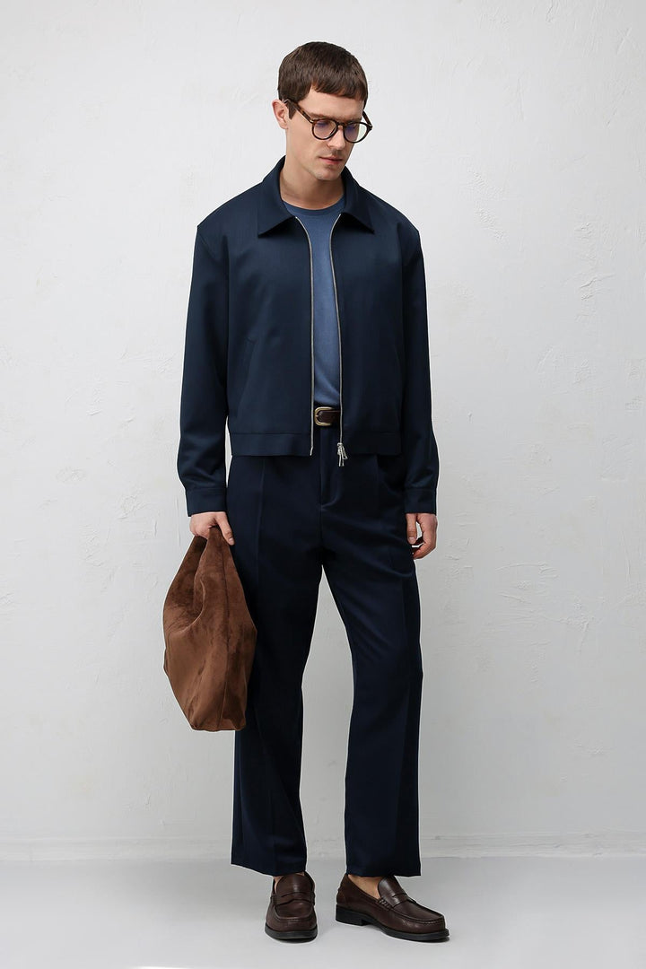 ANT Antioch Lacivert Relaxed Fit Fermuarlı Erkek Mont - Manassas
