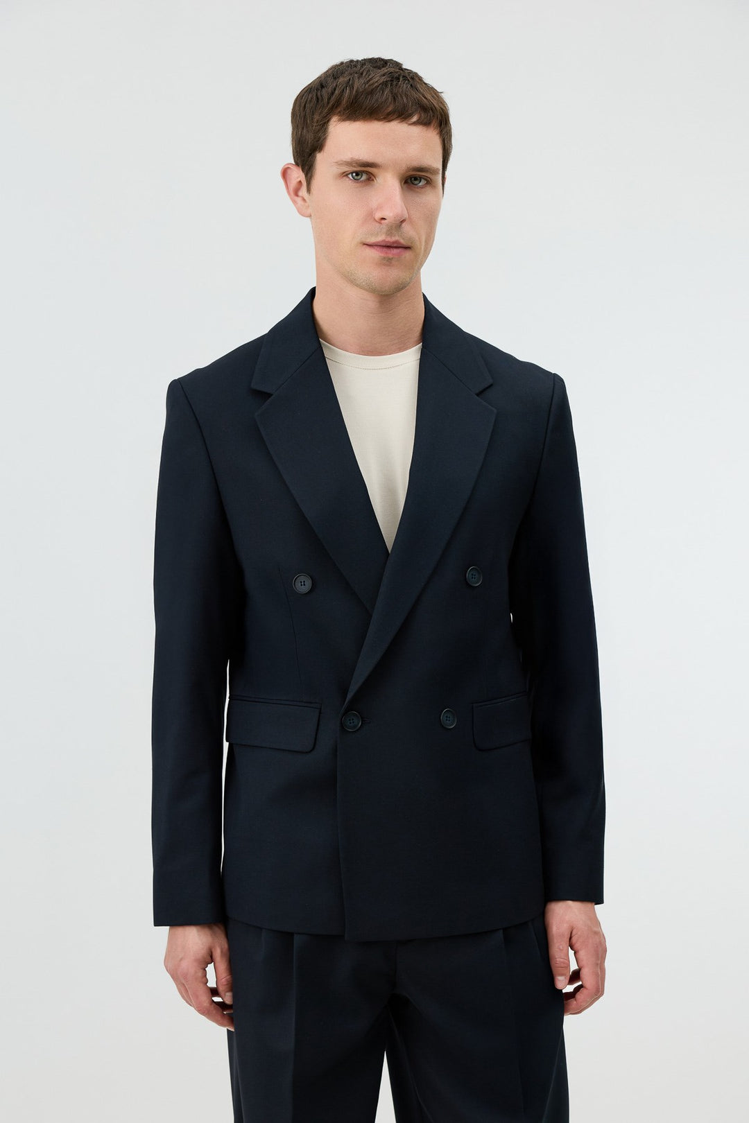 ANT Antioch Lacivert Relaxed Kruvaze Erkek Blazer Ceket - Spijkenisse