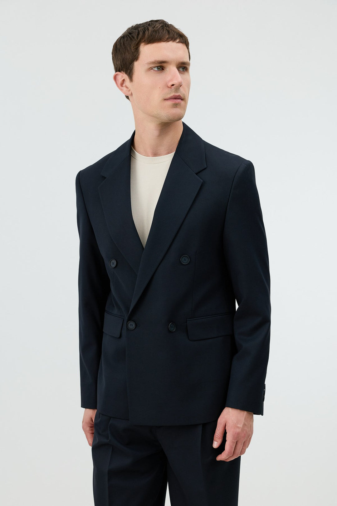 ANT Antioch Lacivert Relaxed Kruvaze Erkek Blazer Ceket - Spijkenisse