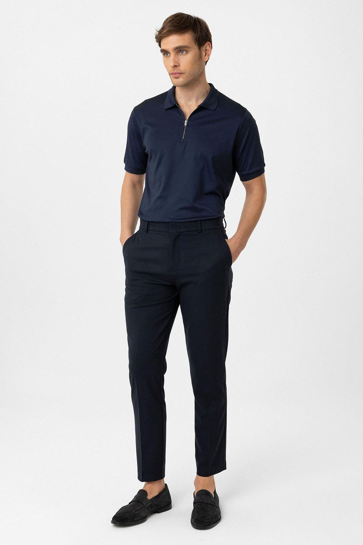 ANT Antioch Navy Blue Slim Fit Comfort Men's Pants - Lucerne