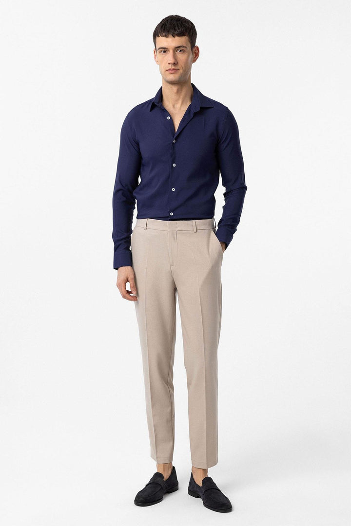 ANT Antioch Navy Blue Slim Fit Men's Shirt - Tourcoing