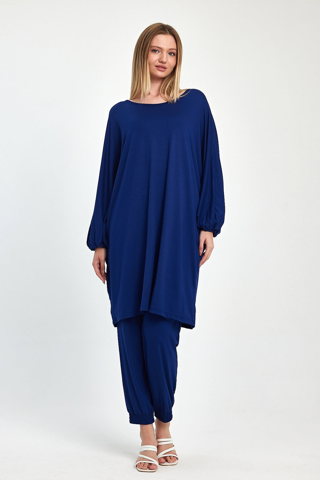 Maxi Boy Navy Tunic and Pants Knitted Viscon Top Set BCVL-251029 - Passaic