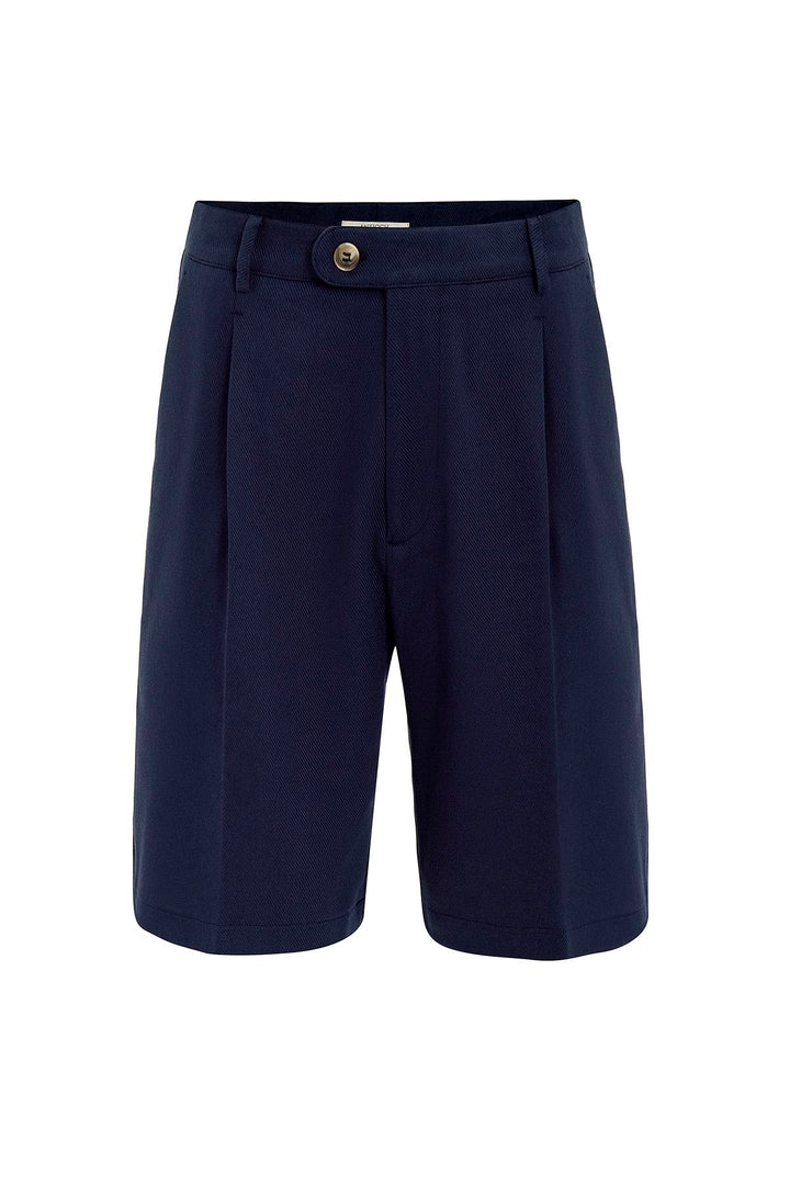 ANT Antioch Navy High Waist Pleated Men's Shorts - Steyr