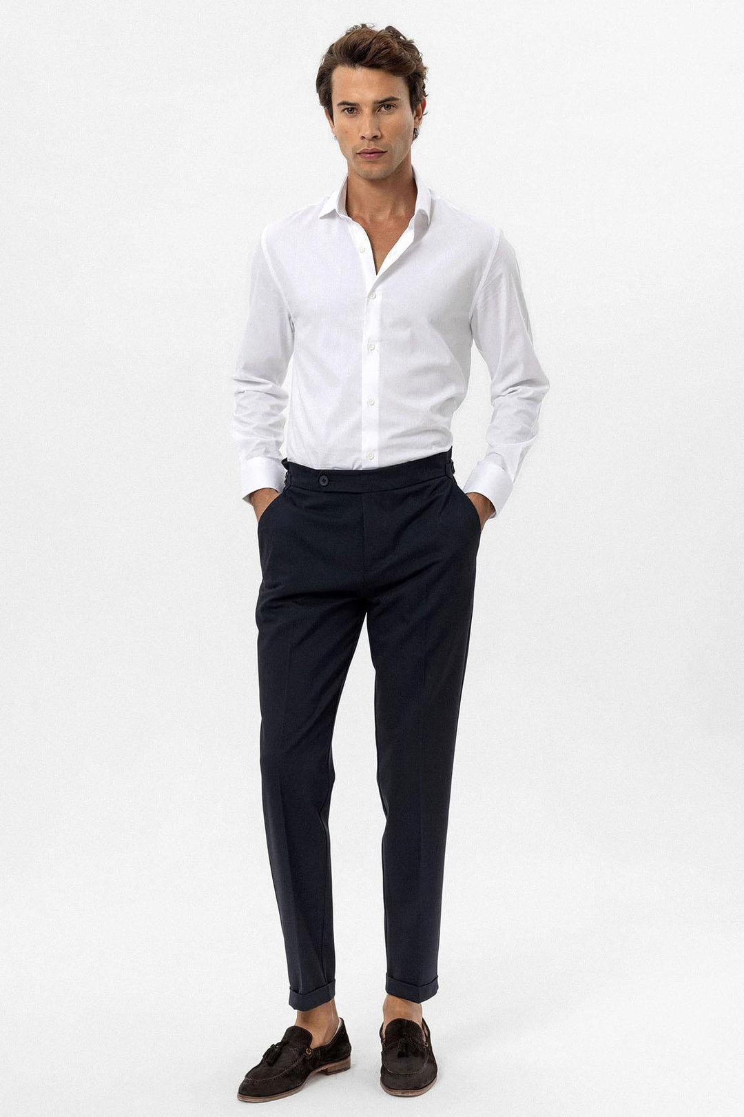 ANT Antioch Navy High Waist Regular Fit Men's Pants - Barri