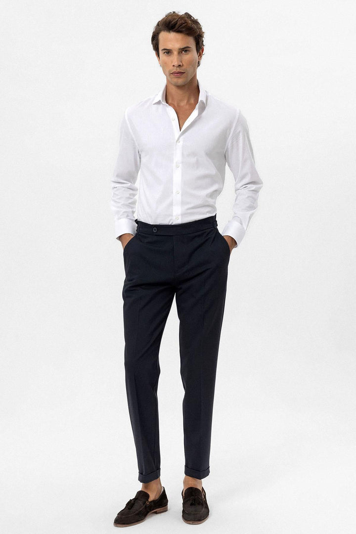 ANT Antioch Navy High Waist Regular Fit Men's Pants - Barri