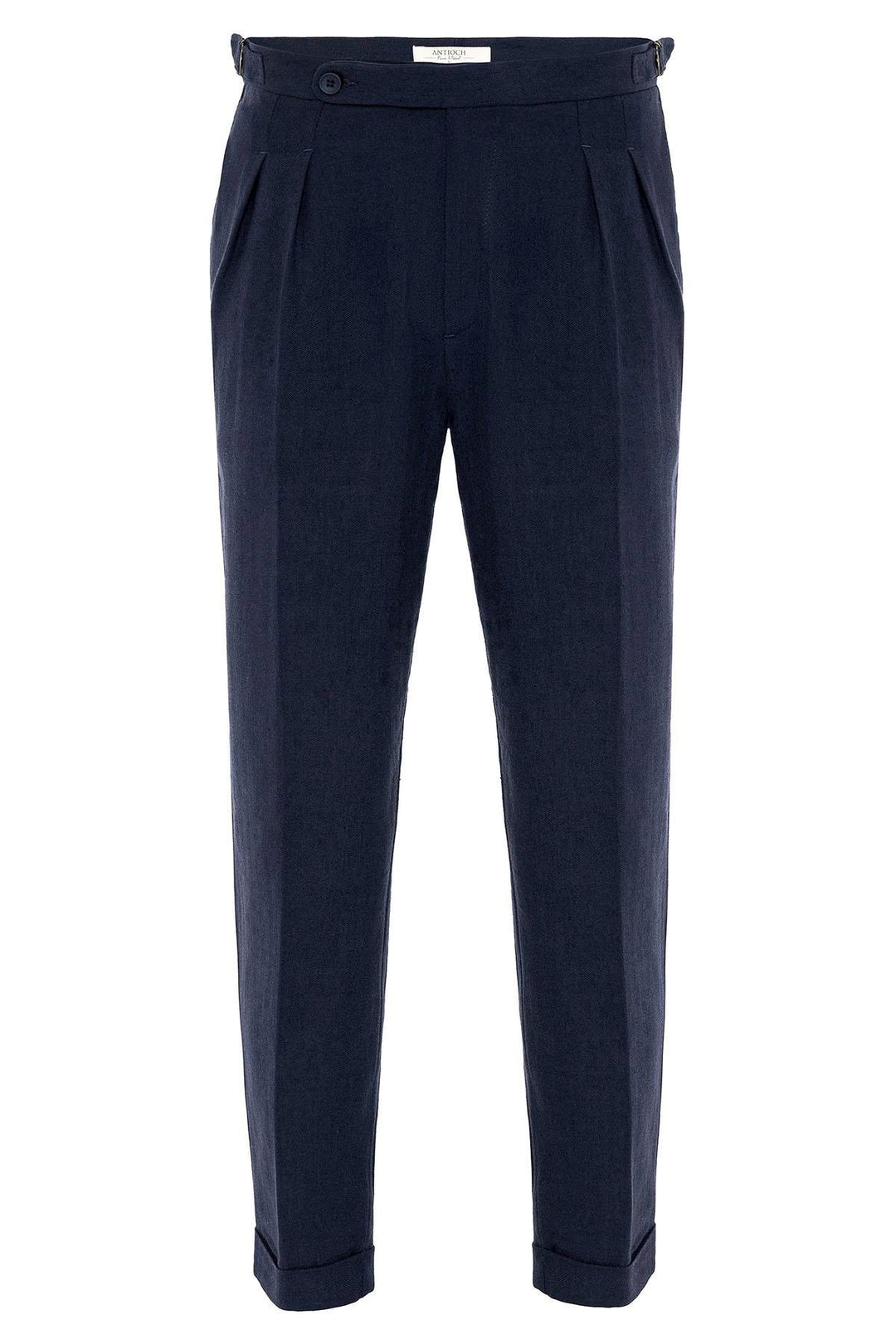 ANT High Waist Linen Blend Double Leg Men's Trousers - Lehigh Acres