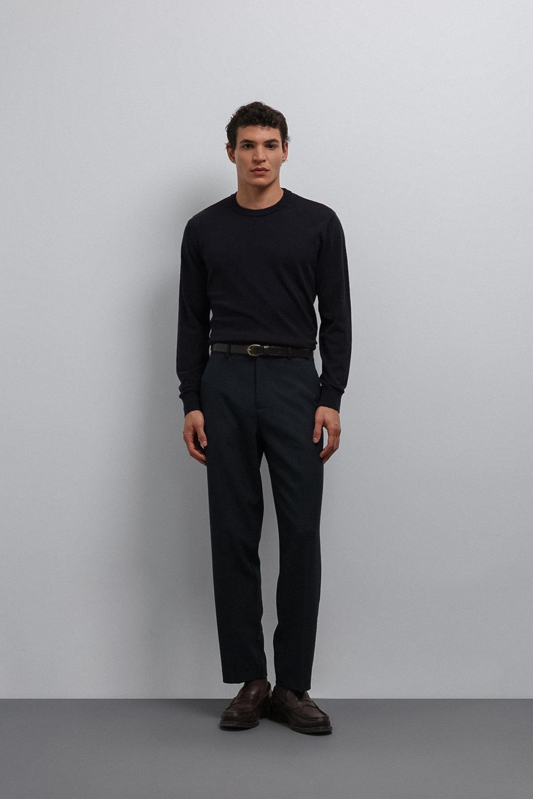 ANT Antioch Navy Soft Textured Basic Men's Sweater - Rho