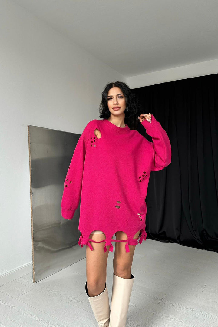 ELS Laser Cut Blouse - Fuchsia - Great Falls