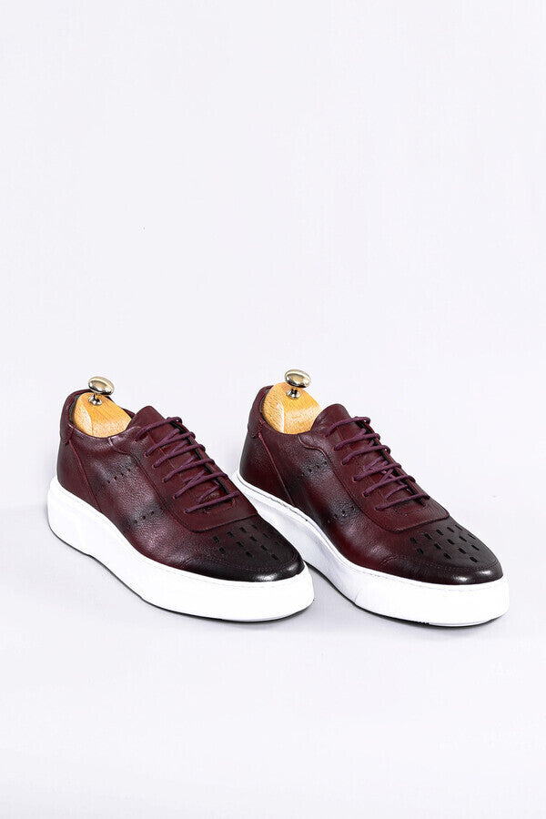 WSS Leather Burgundy Sneakers  - Mackay