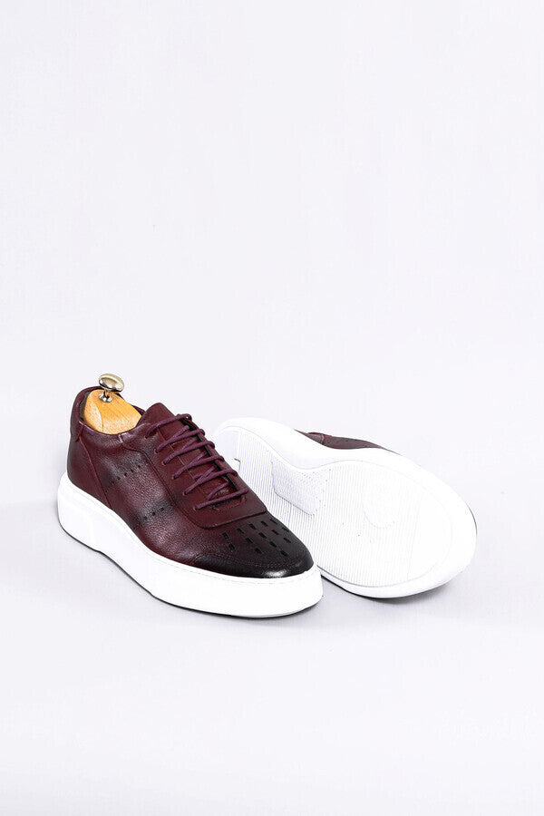 WSS Leather Burgundy Sneakers  - Mackay