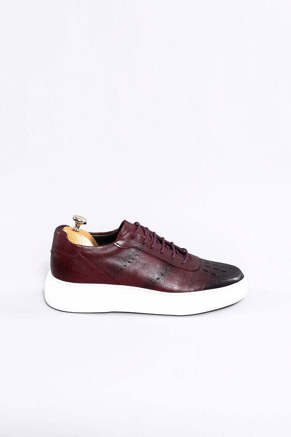 WSS Leather Burgundy Sneakers  - Mackay