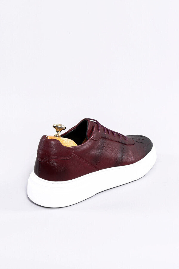 WSS Leather Burgundy Sneakers  - Mackay