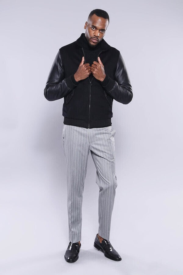 WSS Leather Sleeve Black Cachet Coat  - Lake Elsinore