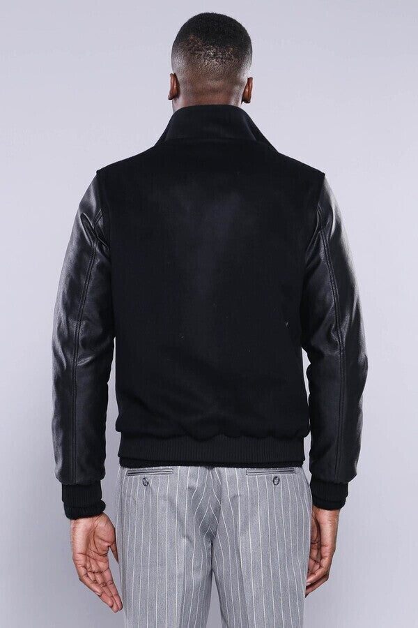 WSS Leather Sleeve Black Cachet Coat  - Lake Elsinore