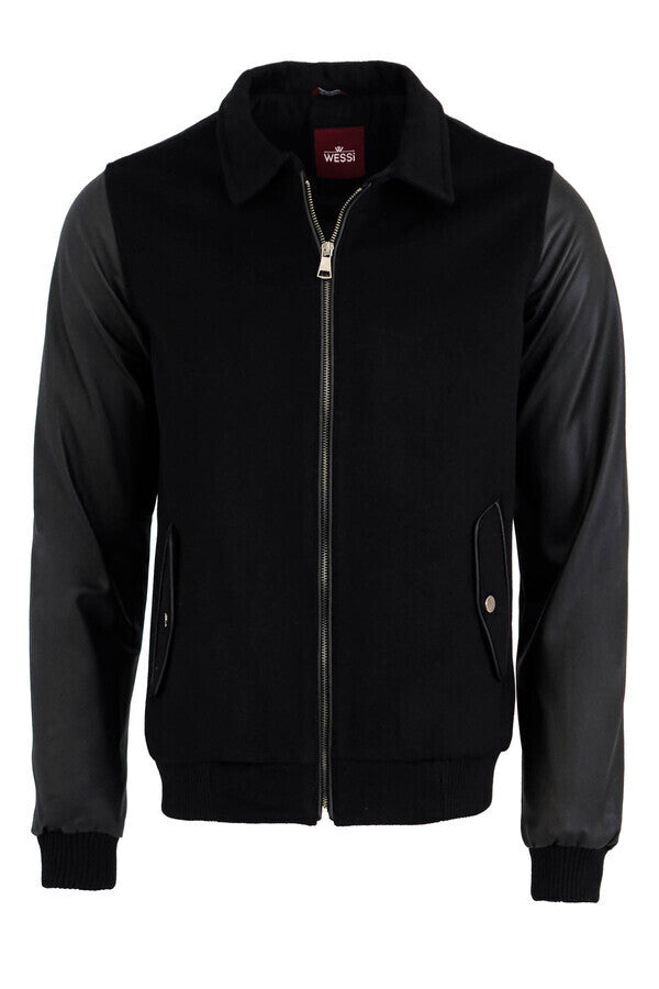 WSS Leather Sleeve Black Cachet Coat  - Lake Elsinore