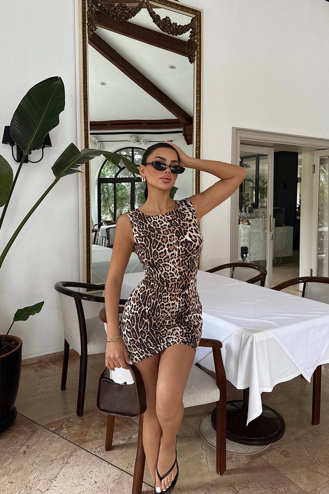 EYY Women Leopard Tanya Leopard Mini Dress - Salisbury