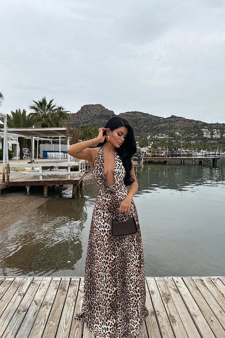 EYY Women Dulcie Long Leopard Dress - Algeciras
