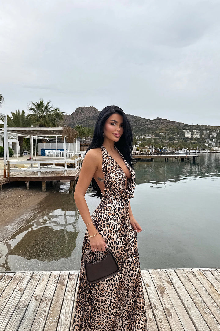 EYY Women Dulcie Long Leopard Dress - Algeciras