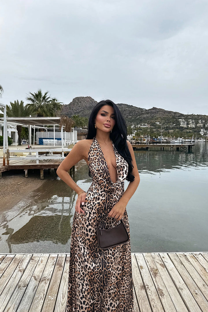EYY Women Dulcie Long Leopard Dress - Algeciras
