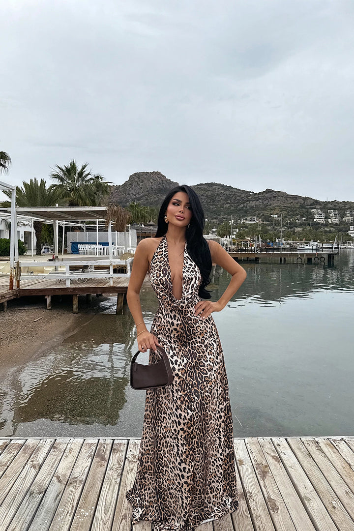 EYY Women Dulcie Long Leopard Dress - Arroyomolinos