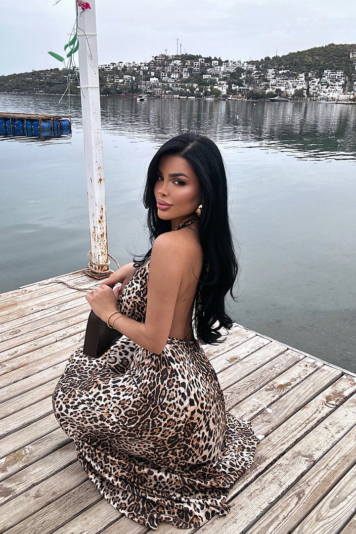 EYY Women Dulcie Long Leopard Dress - Algeciras