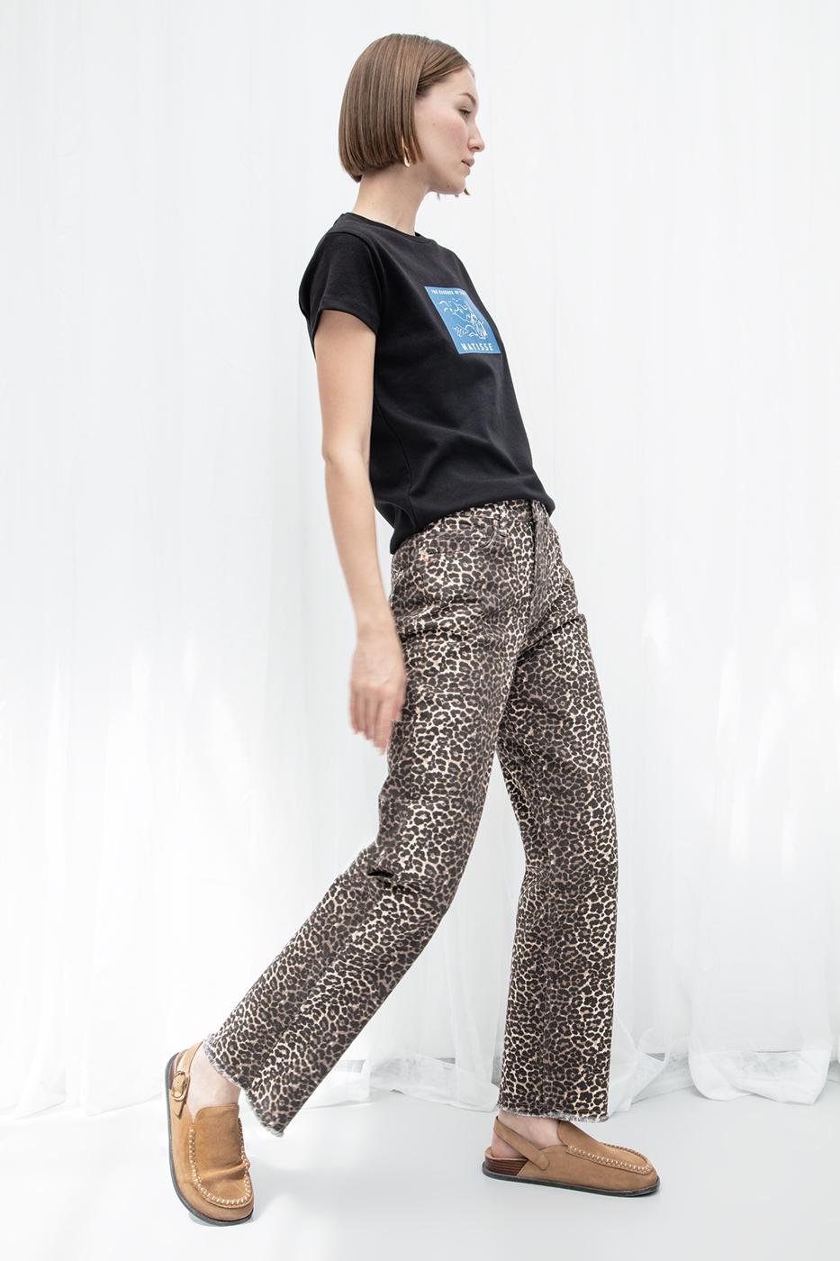 BSL Women Leopard Patterned Trousers - Richland