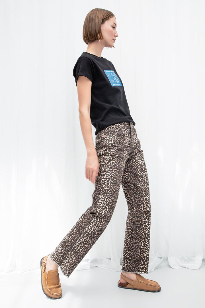 BSL Women Leopard Patterned Trousers - Richland