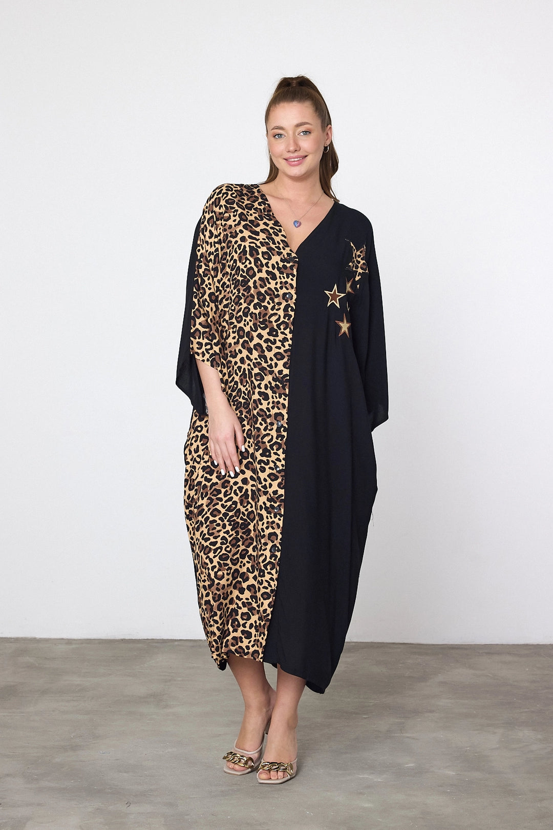 Maxi Boy Leopard Embroidered Woven Viscose Dress BCVL-253102 - North Bethesda